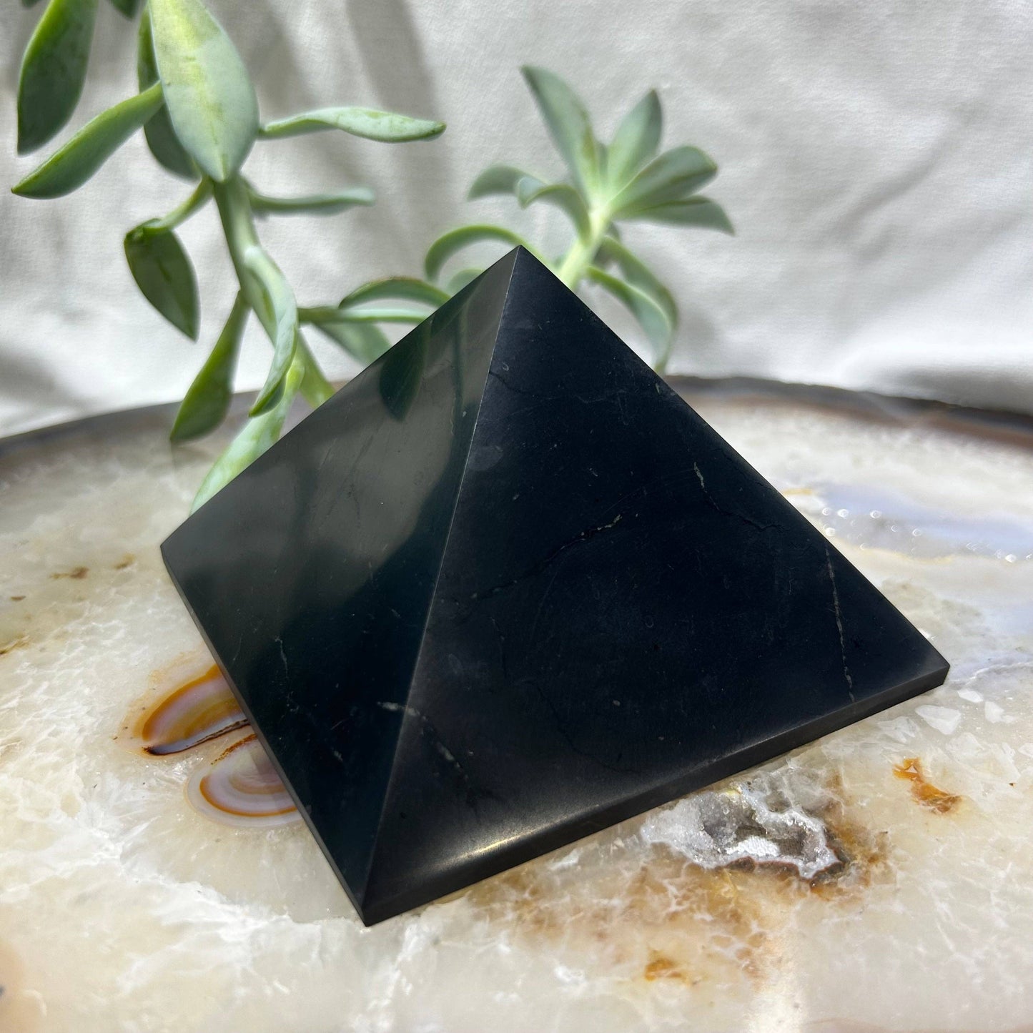 Crystals Shungite Pyramid Polished 10cm Australia