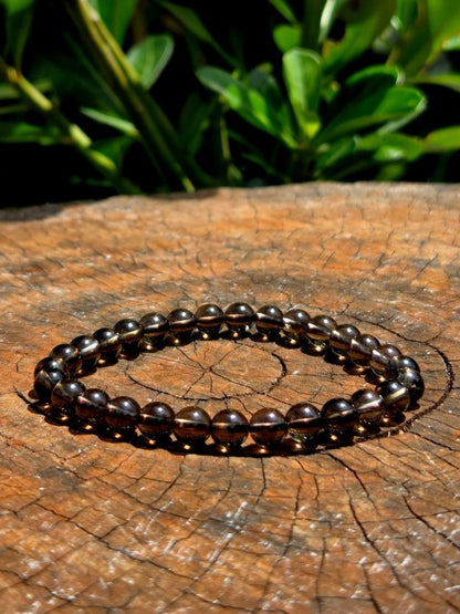 Smoky Quartz Bracelet - 6mm - Crystals Australia