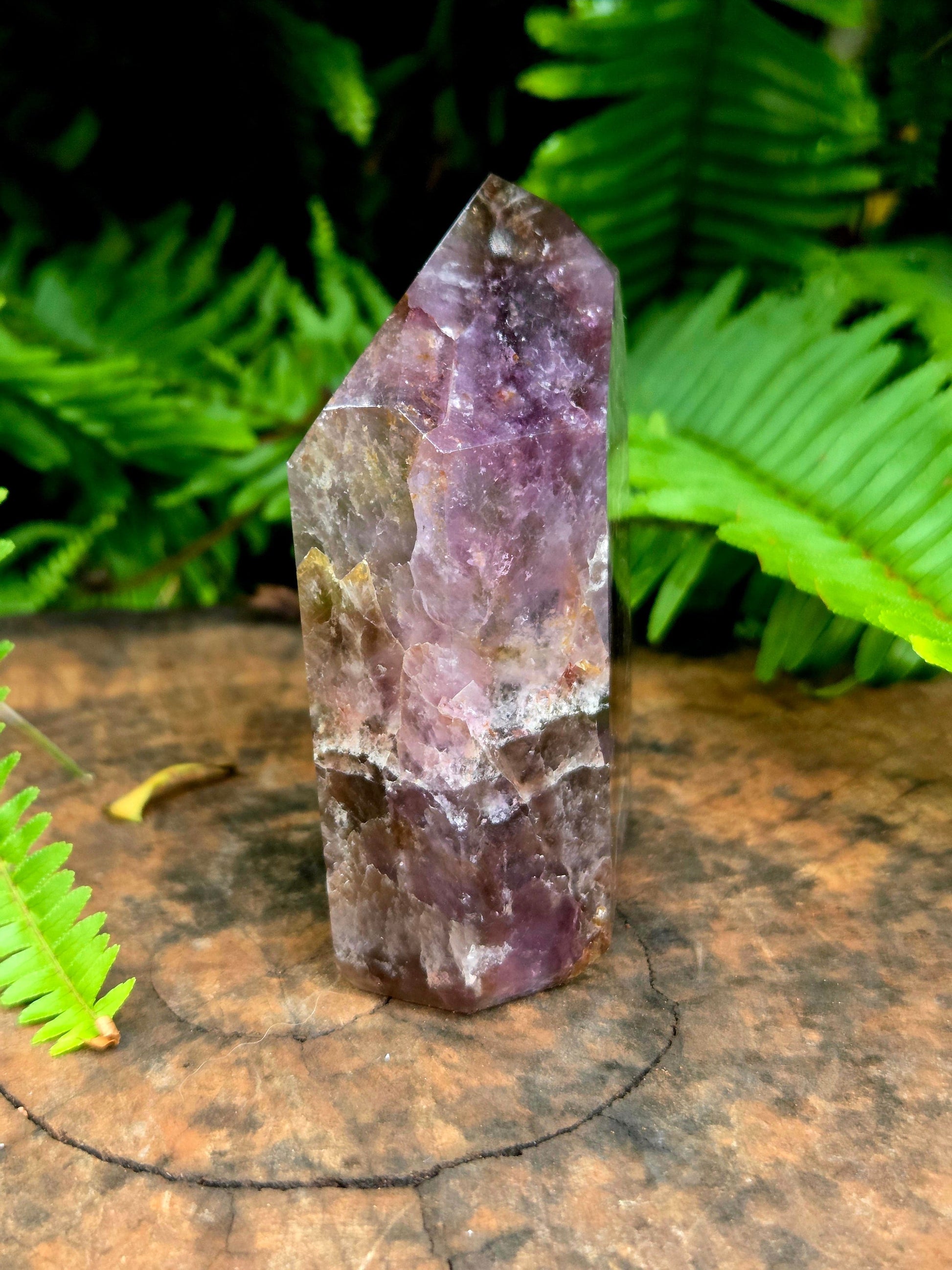 Crystals Super 7 Quartz Crystal Tower Point - Brazil
