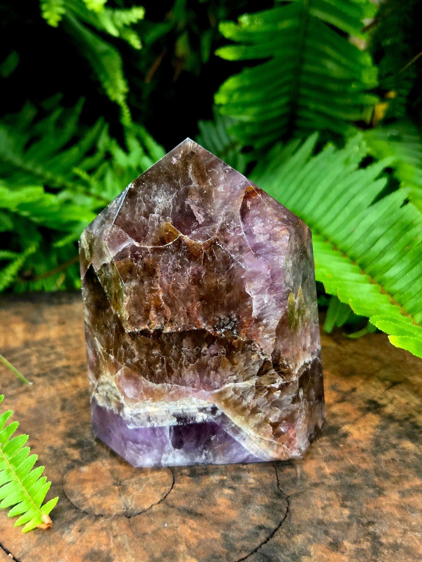 Crystals Super 7 Quartz Crystal Tower Point - Brazil