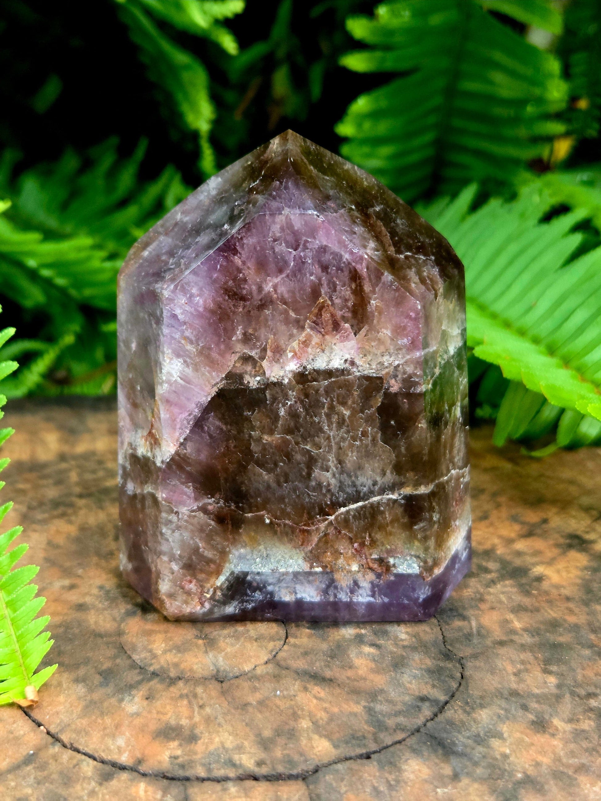 Crystals Super 7 Quartz Crystal Tower Point - Brazil