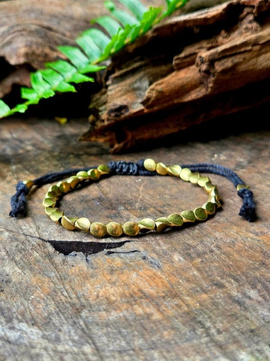 Tibetan Copper Beaded Bracelet - Black - Jewellery Australia