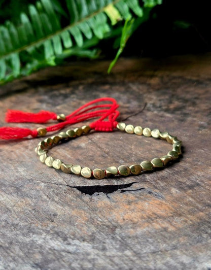 Tibetan Copper Beaded Bracelet - Red - Jewellery Australia