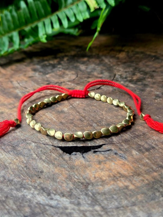 Tibetan Copper Beaded Bracelet - Red - Jewellery Australia