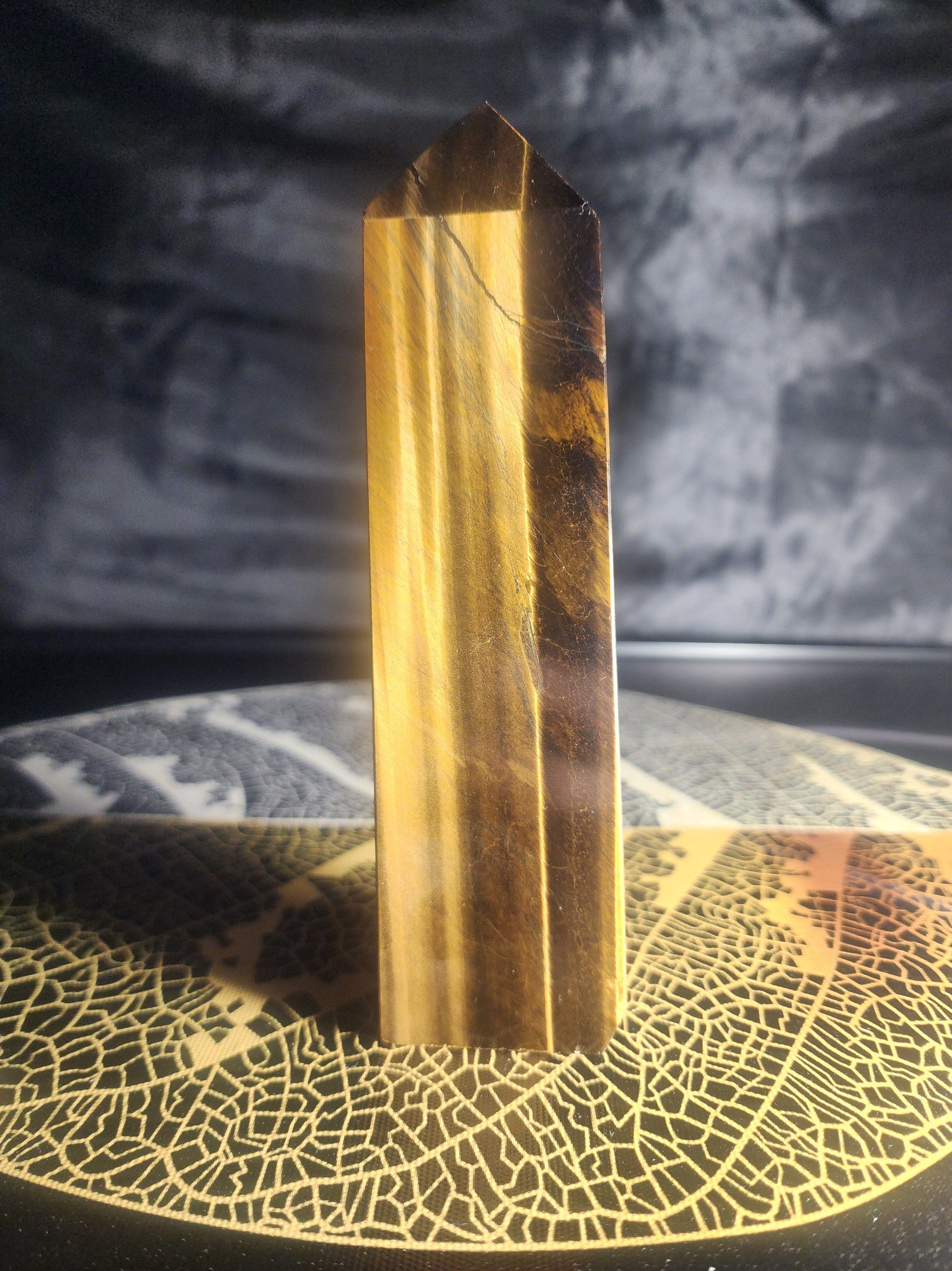 Crystals Tiger's Eye Crystal Tower Point 364g Australia