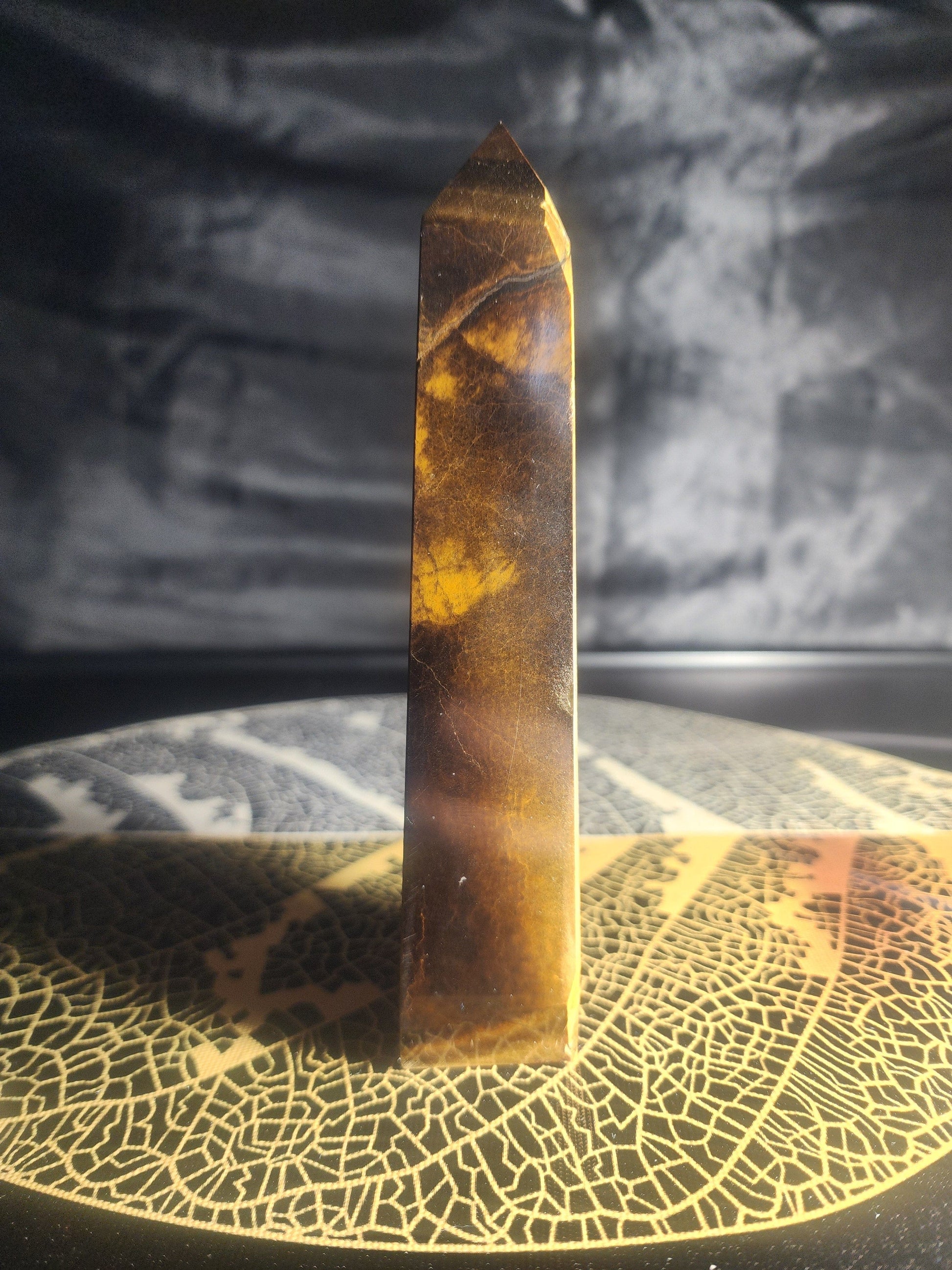 Crystals Tiger's Eye Crystal Tower Point 364g Australia