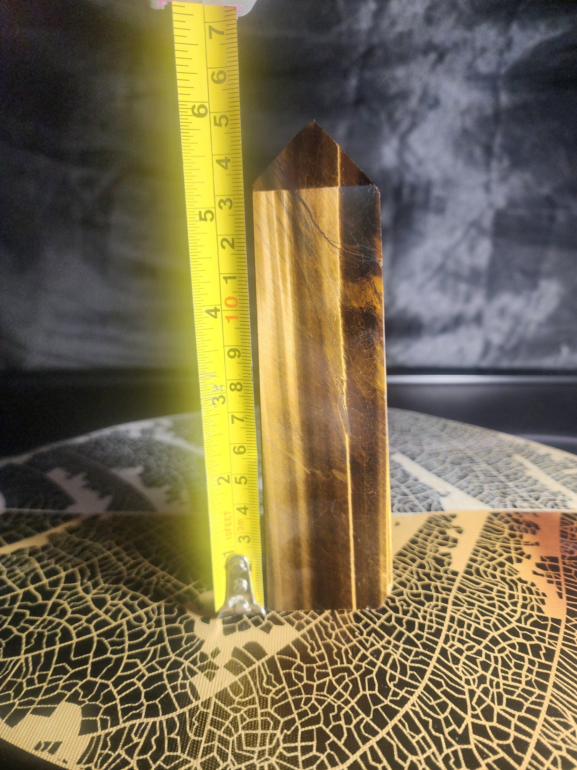 Crystals Tiger's Eye Crystal Tower Point 364g Australia