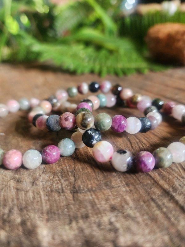 Watermelon Tourmaline Bracelet - 6 - 7mm - Crystals Australia