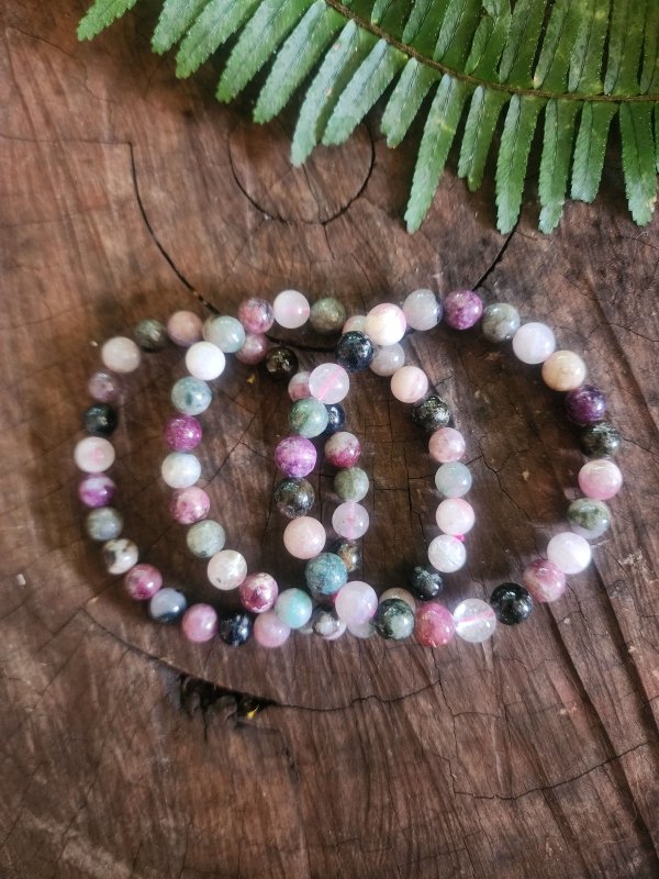 Watermelon Tourmaline Bracelet - 6 - 7mm - Crystals Australia