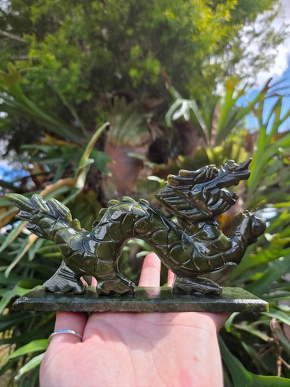 Xiuyan Jade Crystal Dragon Carving - Carving Australia