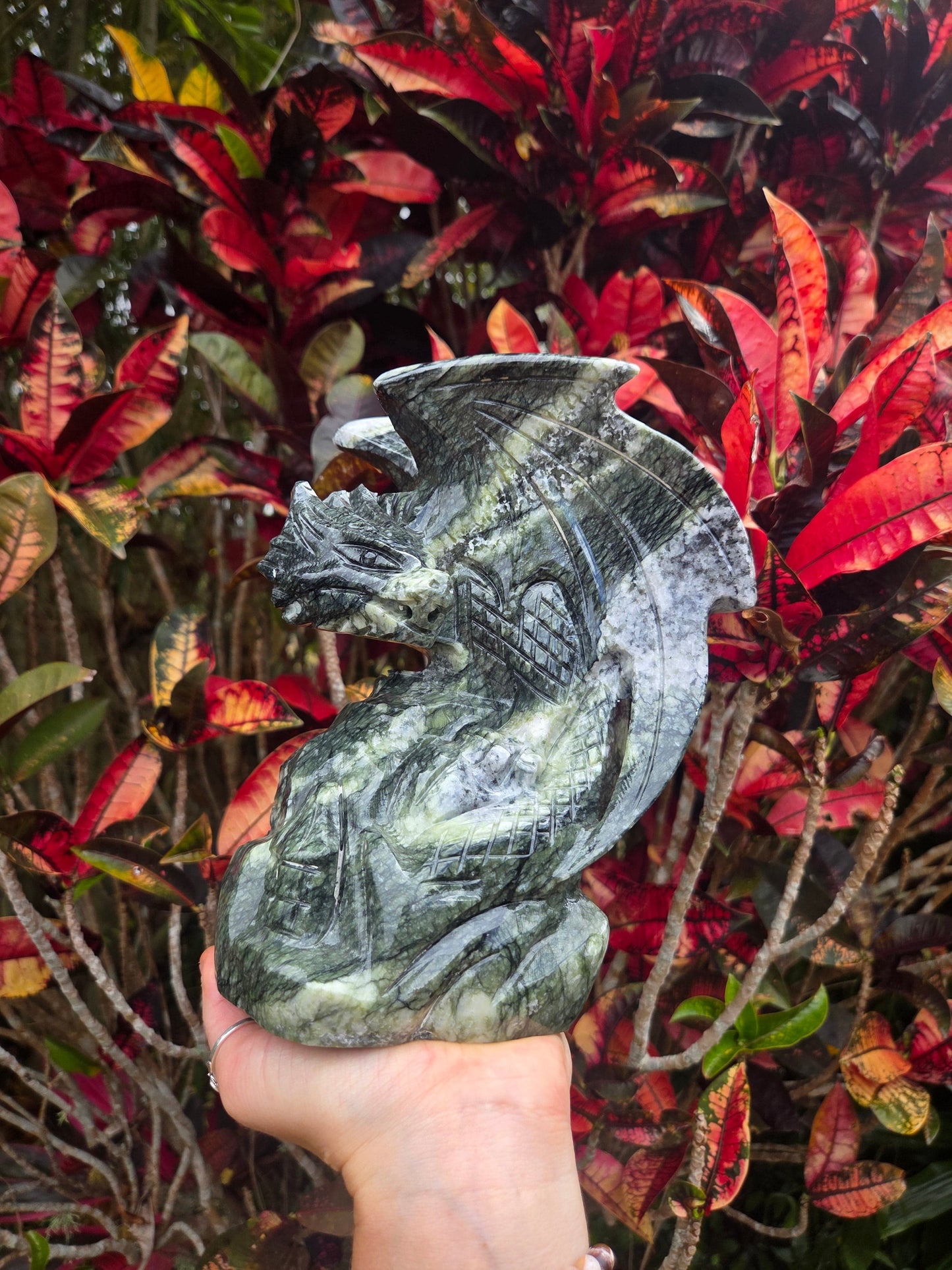 Crystals Xiuyan Jade Dragon Carving